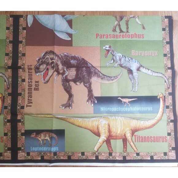 Kid's Dinosaurs & Coordinating Fabric Lot Quilting Sewing 3 1/2 Yards Avlyn Inc - Picture 2 of 6